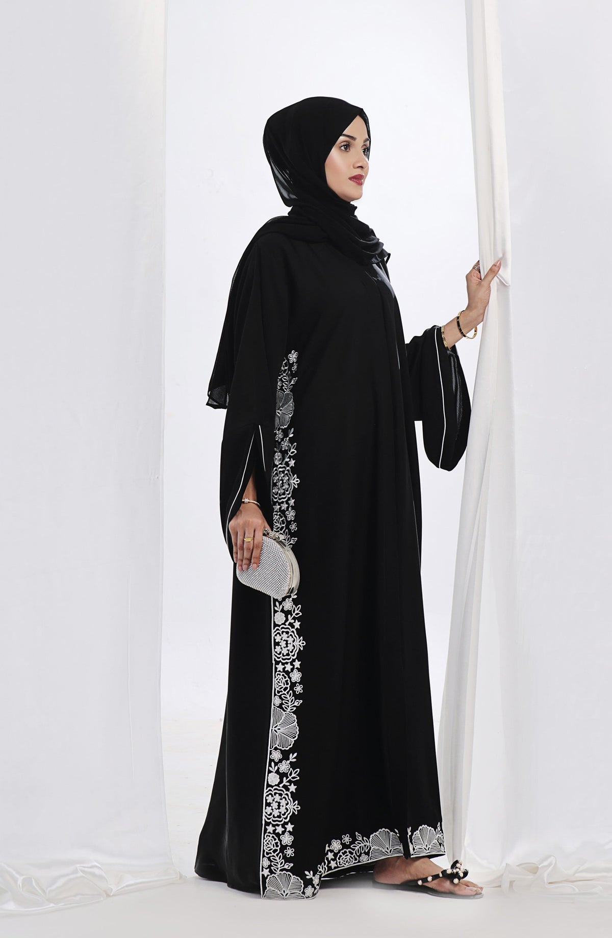 Kohinoor by TGM Front Open Premium Nidha Abaya - Jemimah - TGM25KOH - Black