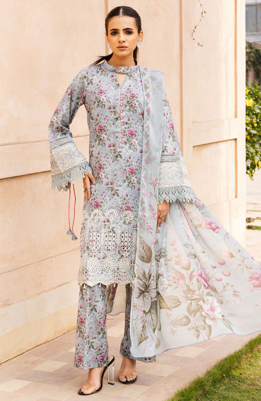Rozina by Johra Embroidered Lawn Unstitched 3 Piece Suit - JH-120 - JH25REL - Grey - Summer Collection