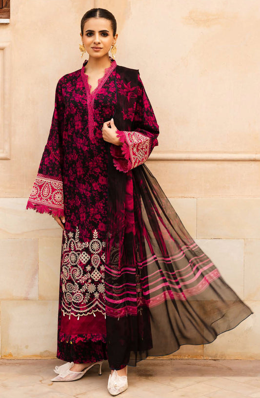 Rozina by Johra Embroidered Lawn Unstitched 3 Piece Suit - JH-125 - JH25REL - Purple - Summer Collection