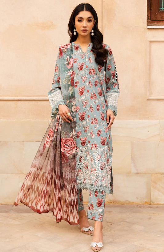 Rozina by Johra Embroidered Lawn Unstitched 3 Piece Suit - JH-126 - JH25REL - Grey - Summer Collection