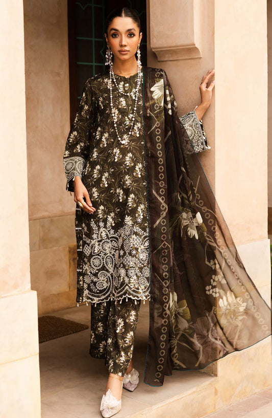 Rozina by Johra Embroidered Lawn Unstitched 3 Piece Suit - JH-128 - JH25REL - Green - Summer Collection