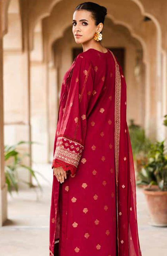 Saroj by Johra Embroidered Lawn Unstitched 3 Piece Suit - JH-140 - JH25SL - Red - Summer Collection
