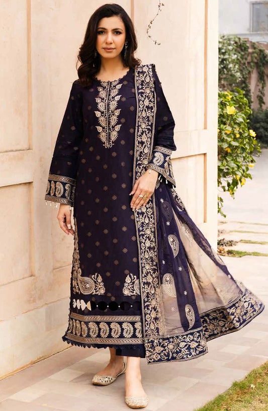 Saroj by Johra Embroidered Lawn Unstitched 3 Piece Suit - JH-141 - JH25SL - Blue - Summer Collection
