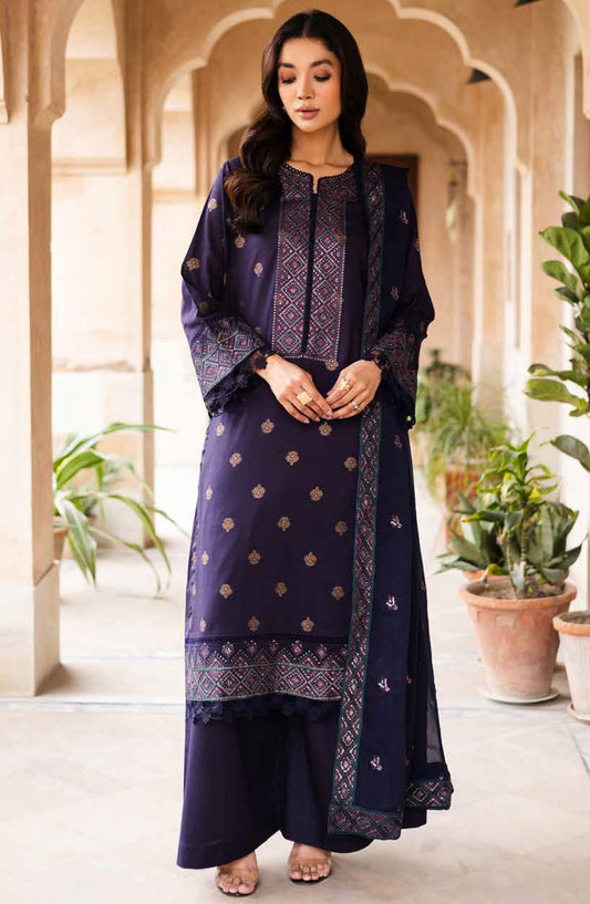 Saroj by Johra Embroidered Lawn Unstitched 3 Piece Suit - JH-145 - JH25SL - Purple - Summer Collection