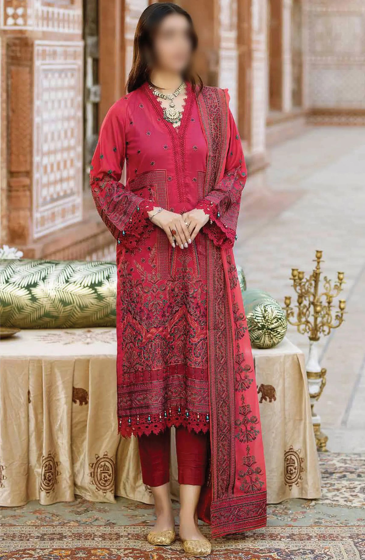 Johra Gold Embroidered Swiss Voile Collection 2024 - JH-147