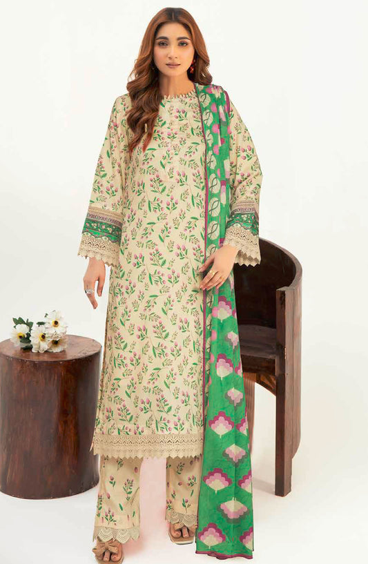 Nazik by Johra Printed Lawn Unstitched 3 Piece Suit - JH-18 - JH25NPL - Off White - Summer Collection