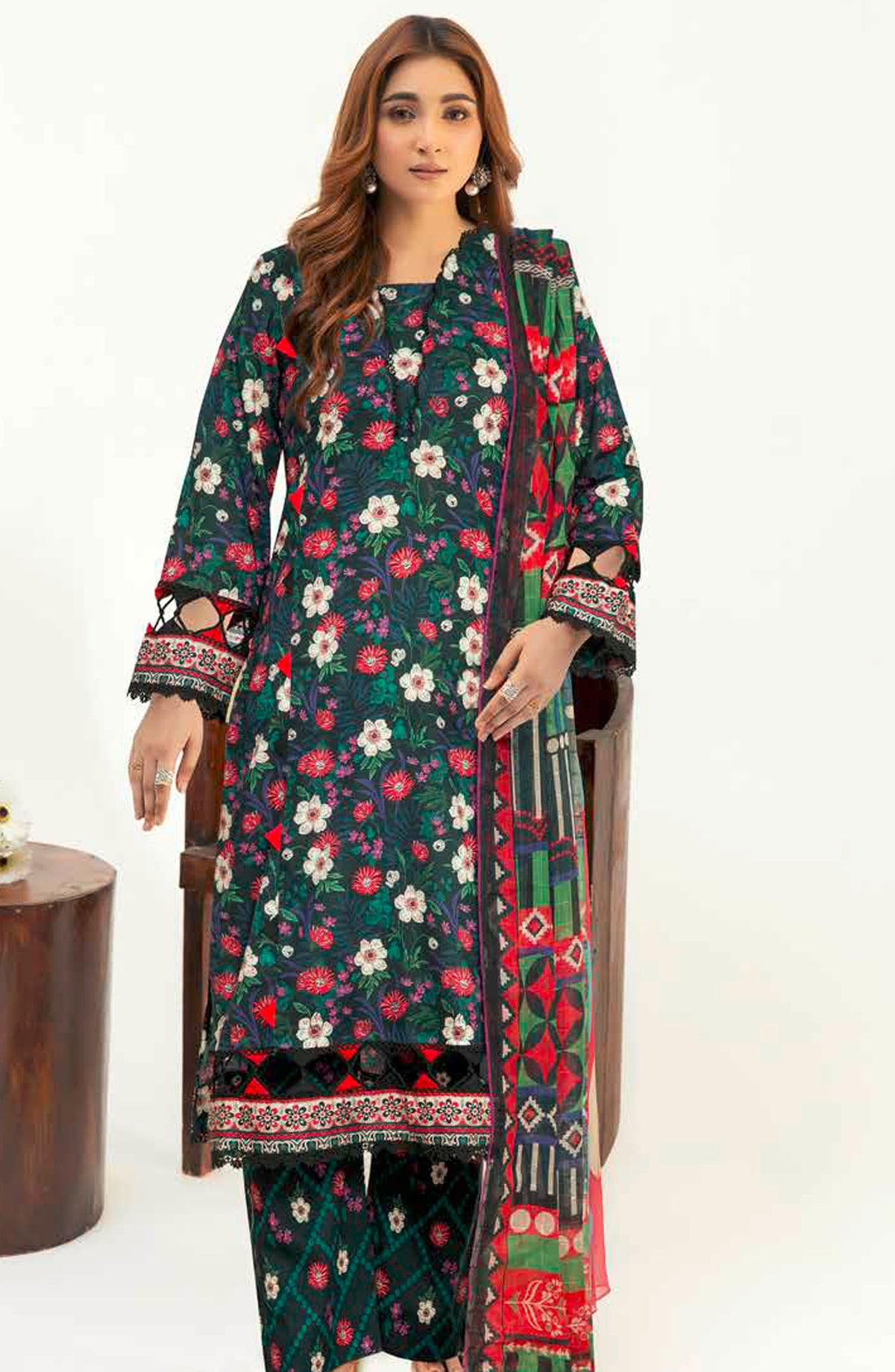Nazik by Johra Printed Lawn Unstitched 3 Piece Suit - JH-19 - JH25NPL - Green - Summer Collection