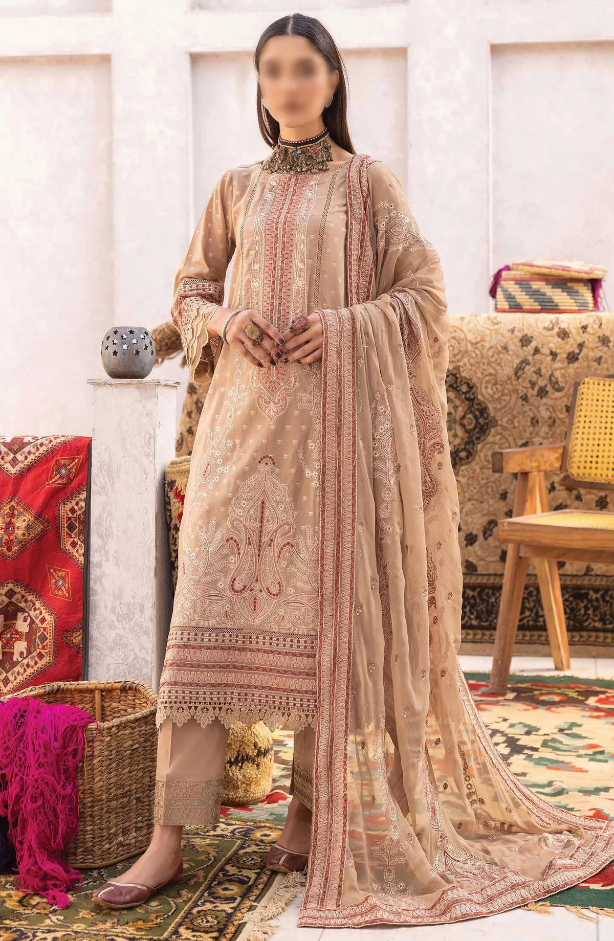 Johra Naqsh Embroidered Banarsi Jacquard Lawn Collection - JH 234