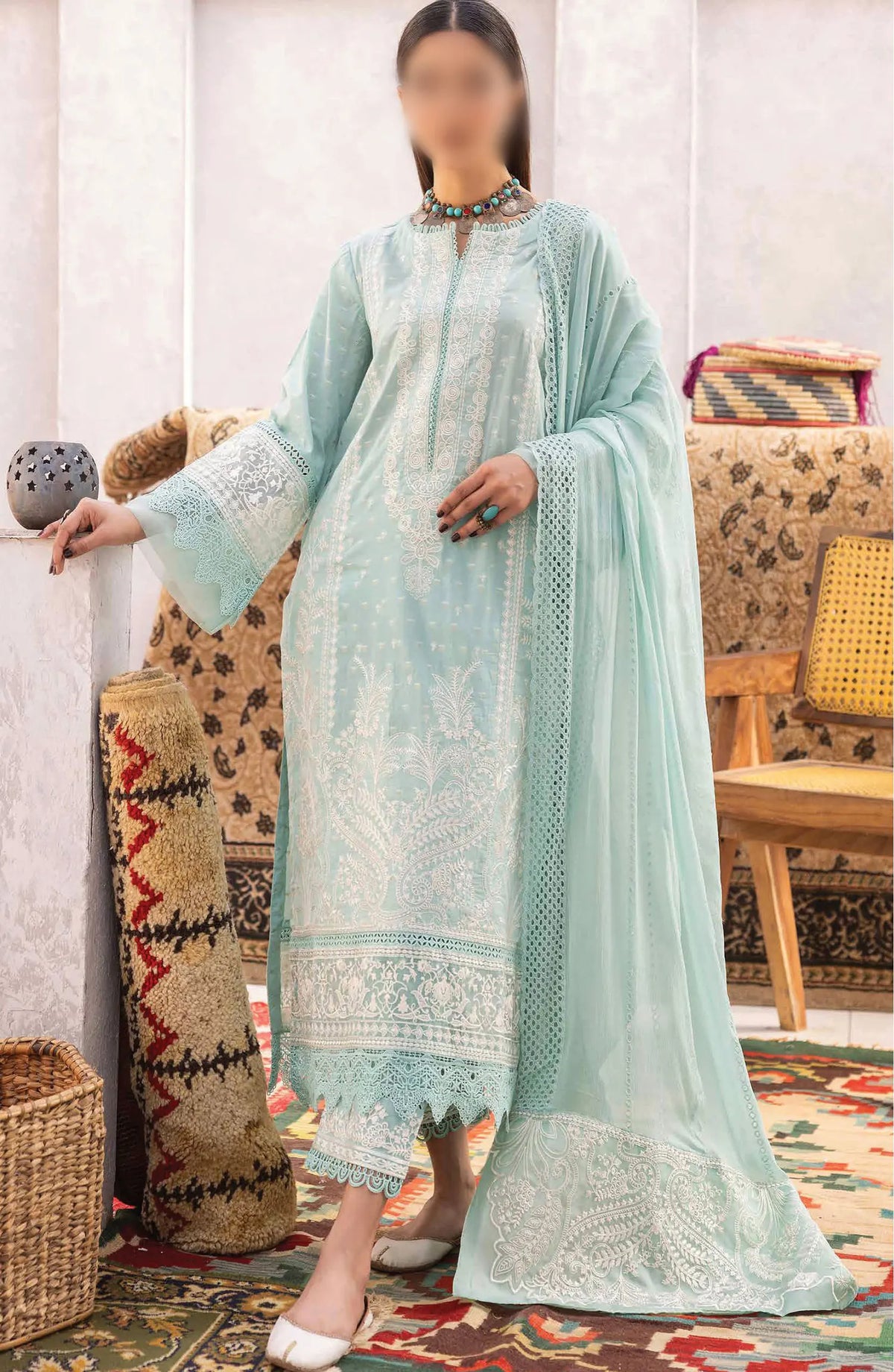 Johra Naqsh Embroidered Banarsi Jacquard Lawn Collection - JH 235