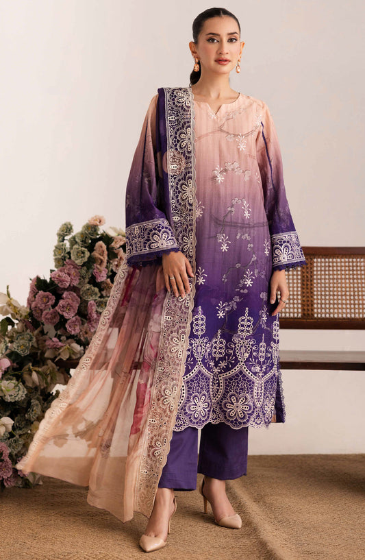 Sameel by Johra Embroidered Lawn Unstitched 3 Piece Suit - JH-254 - JH25SC - Purple - Summer Collection