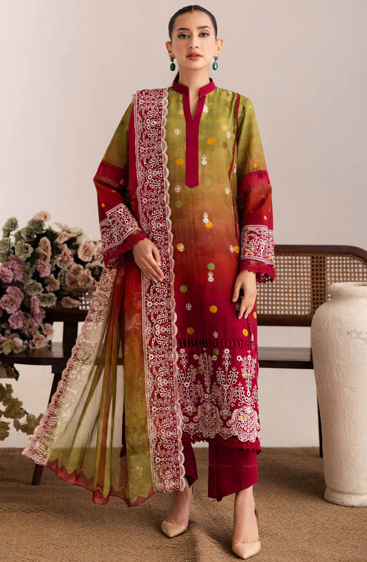 Sameel by Johra Embroidered Lawn Unstitched 3 Piece Suit - JH-256 - JH25SC - Green - Summer Collection