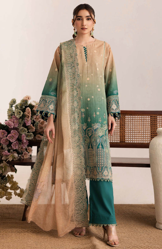 Sameel by Johra Embroidered Lawn Unstitched 3 Piece Suit - JH-258 - JH25SC - Green - Summer Collection