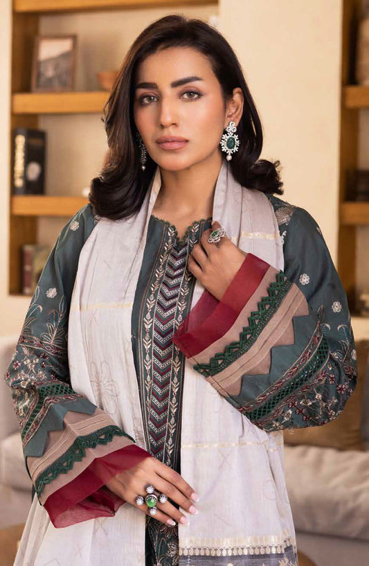 Azmin by Johra Embroidered Lawn Unstitched 3 Piece Suit - JH-32 - JH25AZL - Green - Summer Collection