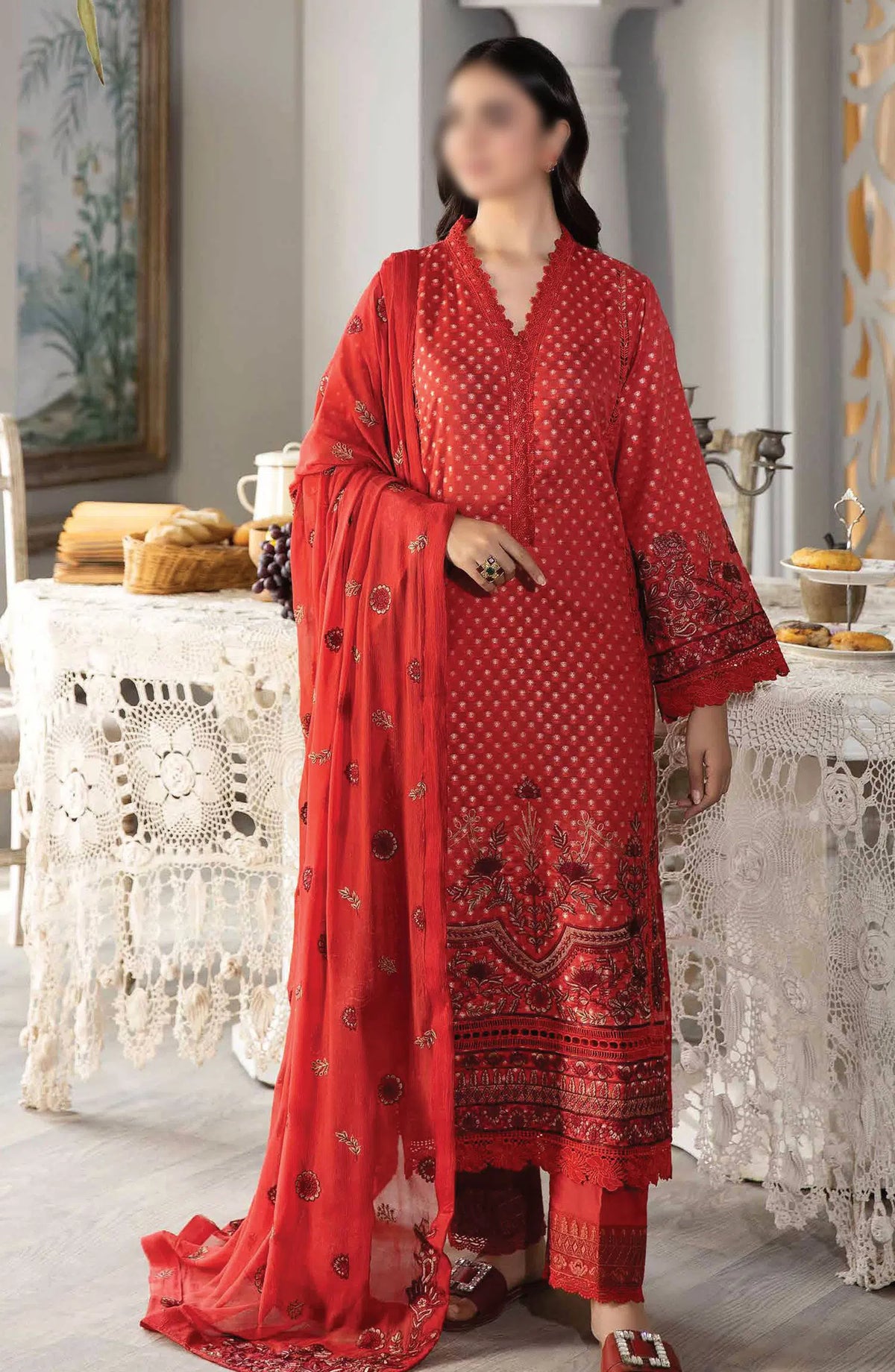 Johra Nasheman Embroidered Banarsi Jacquard Lawn Collection 2024 - JH 531