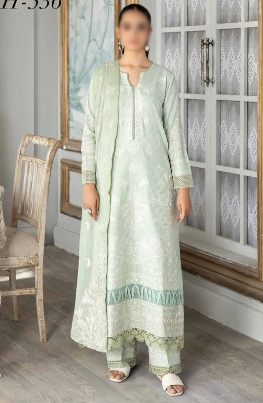 Johra Nasheman Embroidered Banarsi Jacquard Lawn Collection 2024 - JH 536