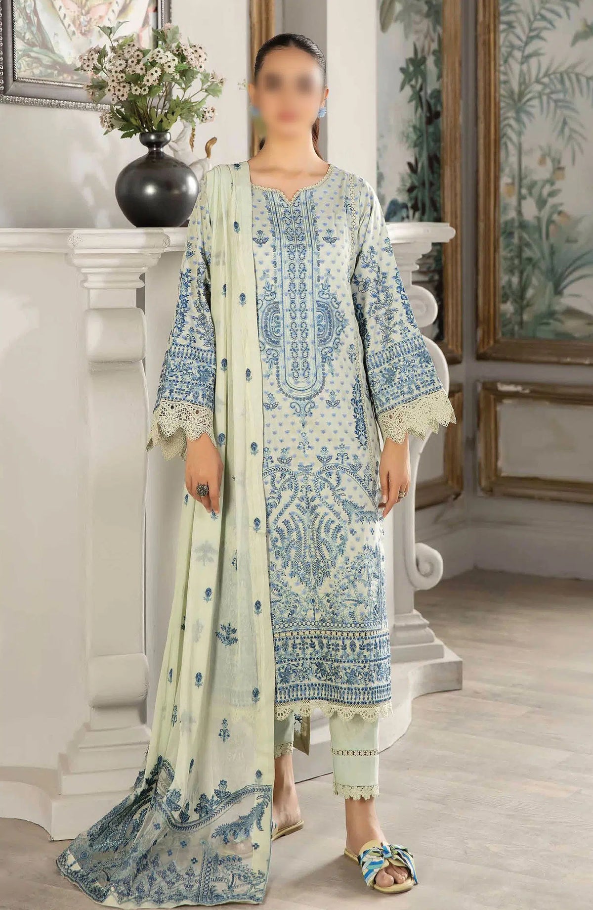Johra Nasheman Embroidered Banarsi Jacquard Lawn Collection 2024 - JH 538