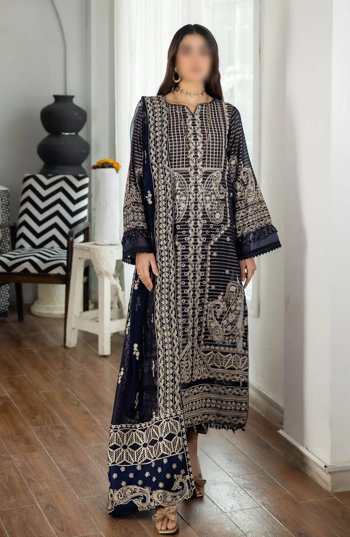 Johra Jahan Ara Embroidered Banarsi Jacquard Lawn Collection - JH 093