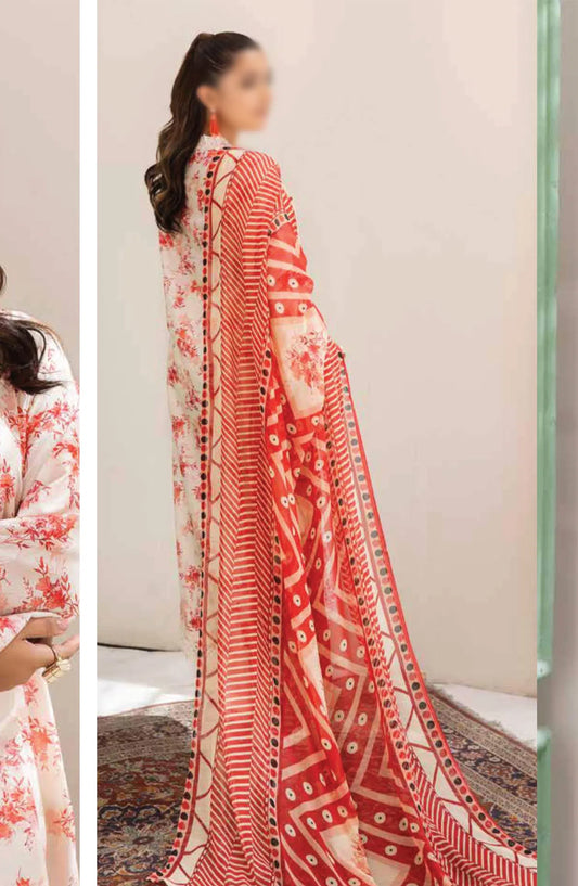 Johra Maneli Embroidered Printed Chikankari Lawn Collection 2024 - JH 960