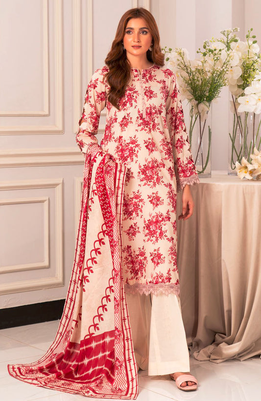 Lara by Johra Embroidered Lawn Unstitched 3 Piece Suit - JH-988 - JH25LPL - White - Summer Collection