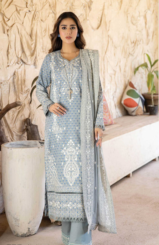 Afsoon by Johra Embroidered Banasri Jacquard Unstitched 3 Piece Suit - JH 576 - JO25ABJ - Blue - Festive Collection