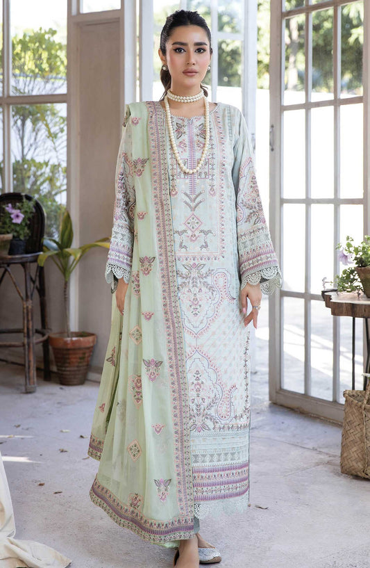 Afsoon by Johra Embroidered Banasri Jacquard Unstitched 3 Piece Suit - JH 579 - JO25ABJ - White - Festive Collection
