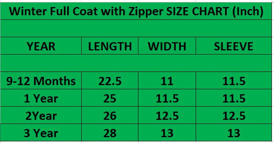 Winter Full Coat with Zipper
