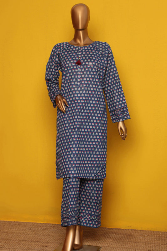 HZ RTW Printed Khaddar Co Ords Collection 2023 - KC 03 BLUE