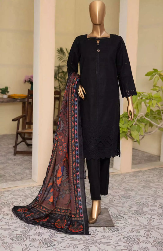 HZ Khaddar Embroidered Chikankari with Pashmina Shawl Collection - KCP-05
