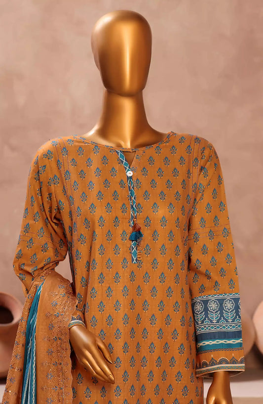 HZ Khaddar Embroidered 3 PCS  RTW Vol 02 - KE-904 MUSTARD