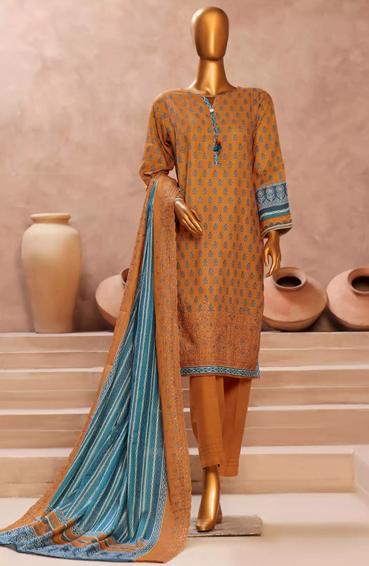 HZ Khaddar Embroidered 3 PCS  RTW Vol 02 - KE-904 MUSTARD