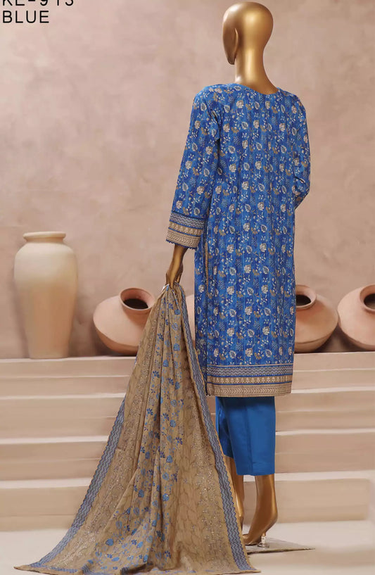 HZ Khaddar Embroidered 3 PCS  RTW Vol 02 - KE-913 BLUE