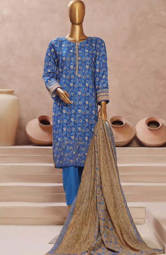 HZ Khaddar Embroidered 3 PCS  RTW Vol 02 - KE-913 BLUE