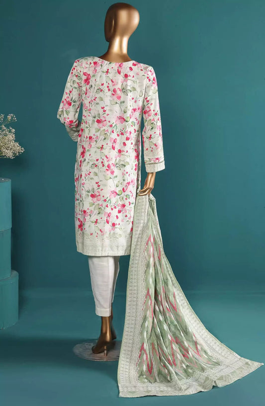 HZ Khaddar RTW Printed Embroidered Chikankari Collection - KE-916-PASTEL GREEN