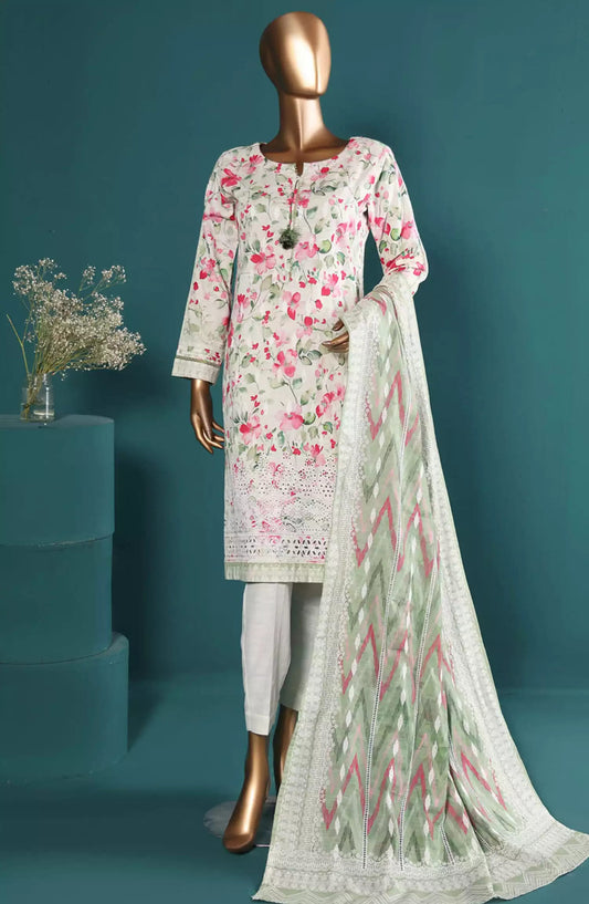HZ Khaddar RTW Printed Embroidered Chikankari Collection - KE-916-PASTEL GREEN