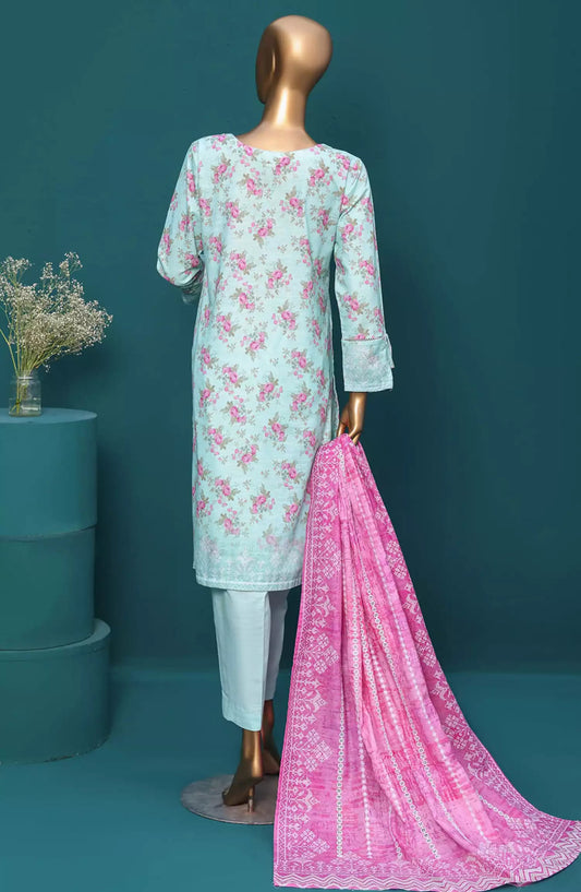 HZ Khaddar RTW Printed Embroidered Chikankari Collection - KE-918-SEA GREEN