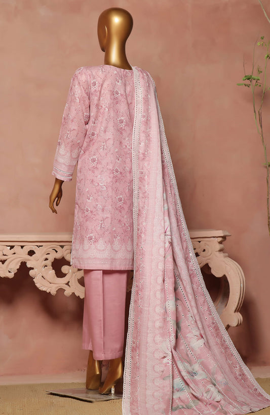 HZ RTW Khaddar Printed Embroidered Chikankari with Embroidered Dupatta Vol 11 - KE-924 DOVE