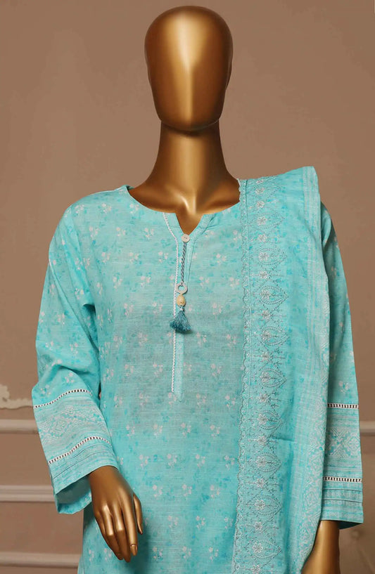 HZ Khaddar Embroidered RTW 3Pc with CutWork Dupatta - Vol 1 - KE 902 BLUE