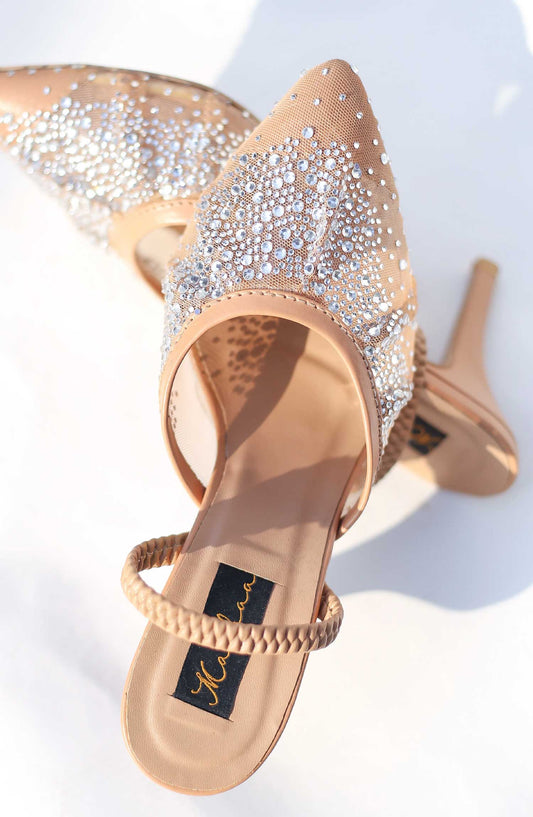 Malhaa Fashion Fancy Footwear Pumps - MLH25FW - Kiara - Fawn - Festive Collection