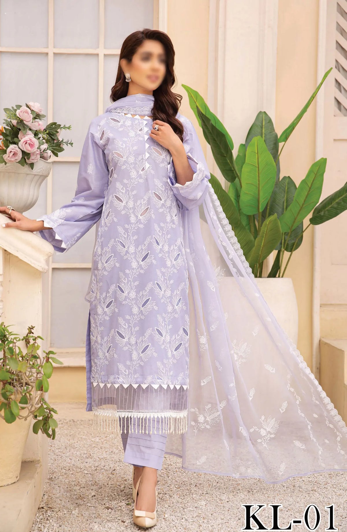 Lawnkaari by Khoobsurat Embroidered Lawn Collection 2024 - KL-01