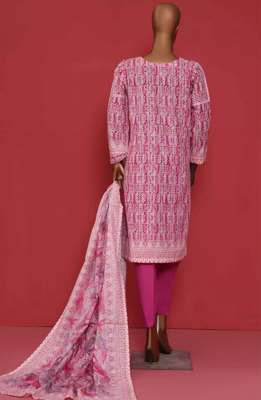 HZ RTW Wintry Prints 3 Pcs Khaddar Series Vol 01-KP-102 CANDY PINK