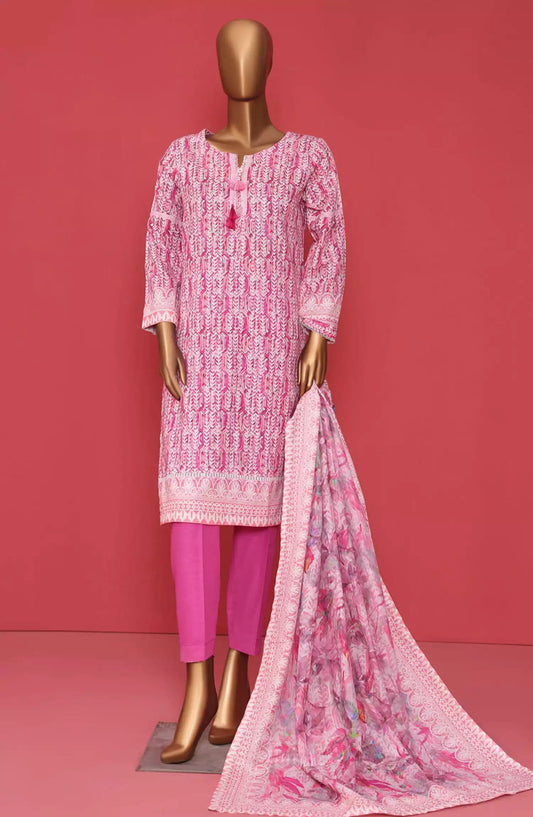 HZ RTW Wintry Prints 3 Pcs Khaddar Series Vol 01-KP-102 CANDY PINK
