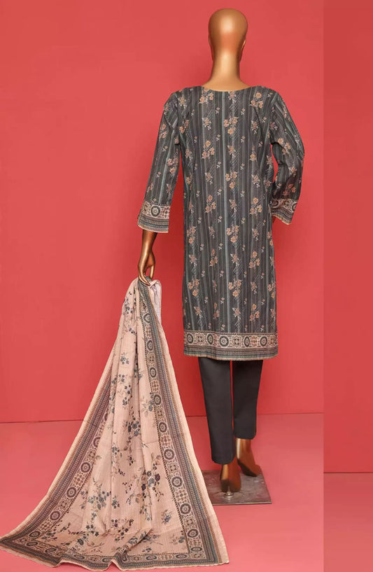 HZ RTW Wintry Prints 3 Pcs Khaddar Series Vol 01-KP-105 DARK GREEN