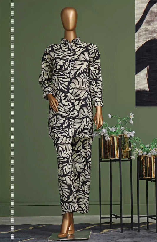 HZ Basics Printed Khaddar Co Ords RTW Vol 01 - KPC 901 Cream Black