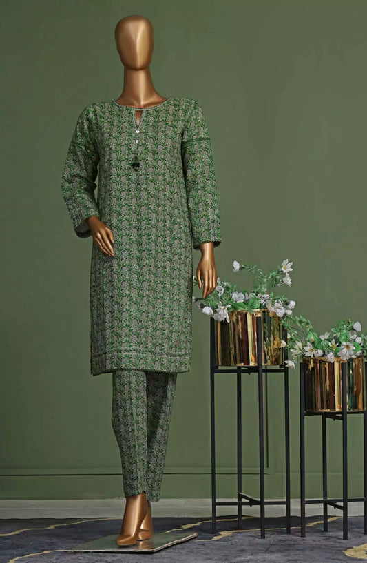 HZ Basics Printed Khaddar Co Ords RTW Vol 02 - KPC-902 LEAF GREEN