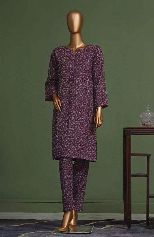 HZ Basics Printed Khaddar Co Ords RTW Vol 02 - KPC-905 DARK PURPLE