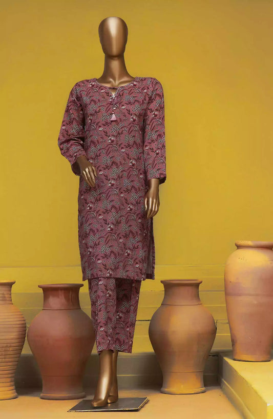HZ Basics Printed Khaddar Co Ords RTW Vol 02 - KPC-910 DUSTY PINK