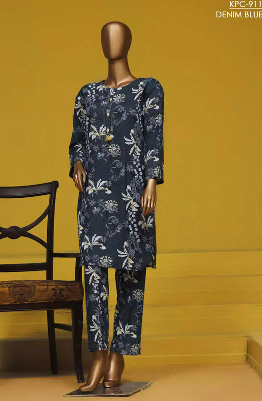 HZ Basics Printed Khaddar Co Ords RTW Vol 02 - KPC-911 DENIM BLUE