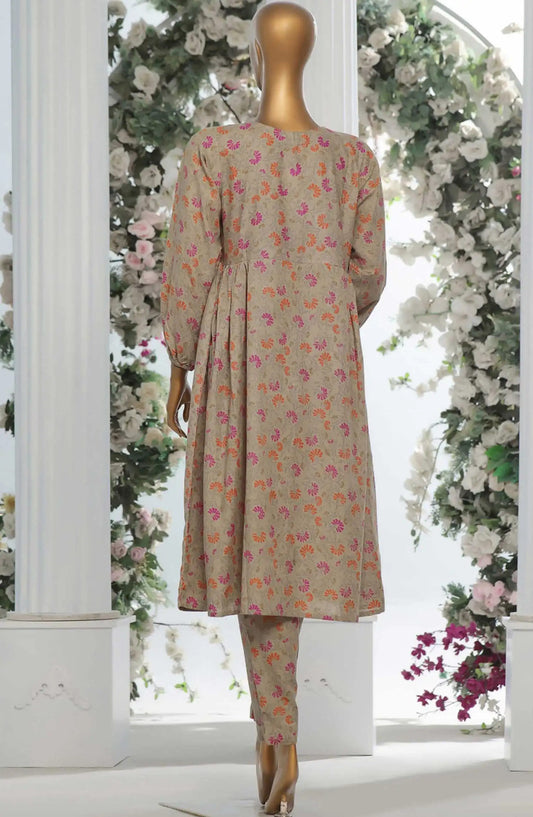 HZ Light Khaddar Frocks 2Pc Co Ords Vol 02-KPC 914 DARK BEIGE