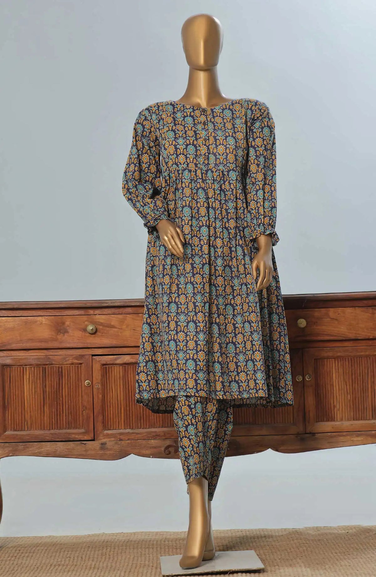 HZ RTW Fall Winter Prints 2 Pc Co Ords Collection - KPC 916 MIDNIGHT BLUE