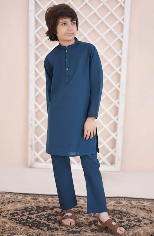 Ramazan Edit Kurta Trouser Collection By Hassan Jee - KT 23 Egyptian Blue Kurta Trouser